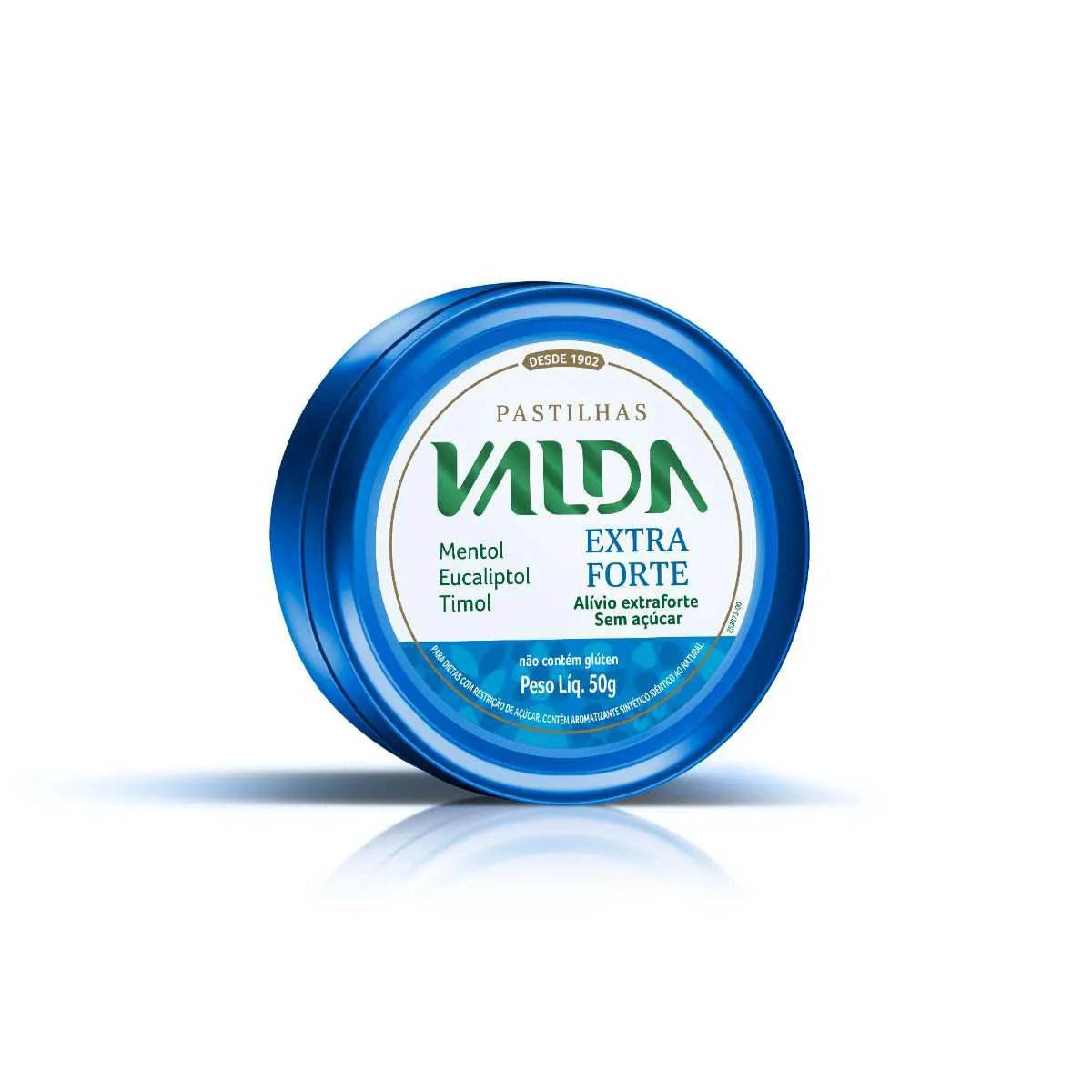 Pastilha Valda Extra Forte Sem Açúcar Lata 50g — Valda | Farmácia Resyla