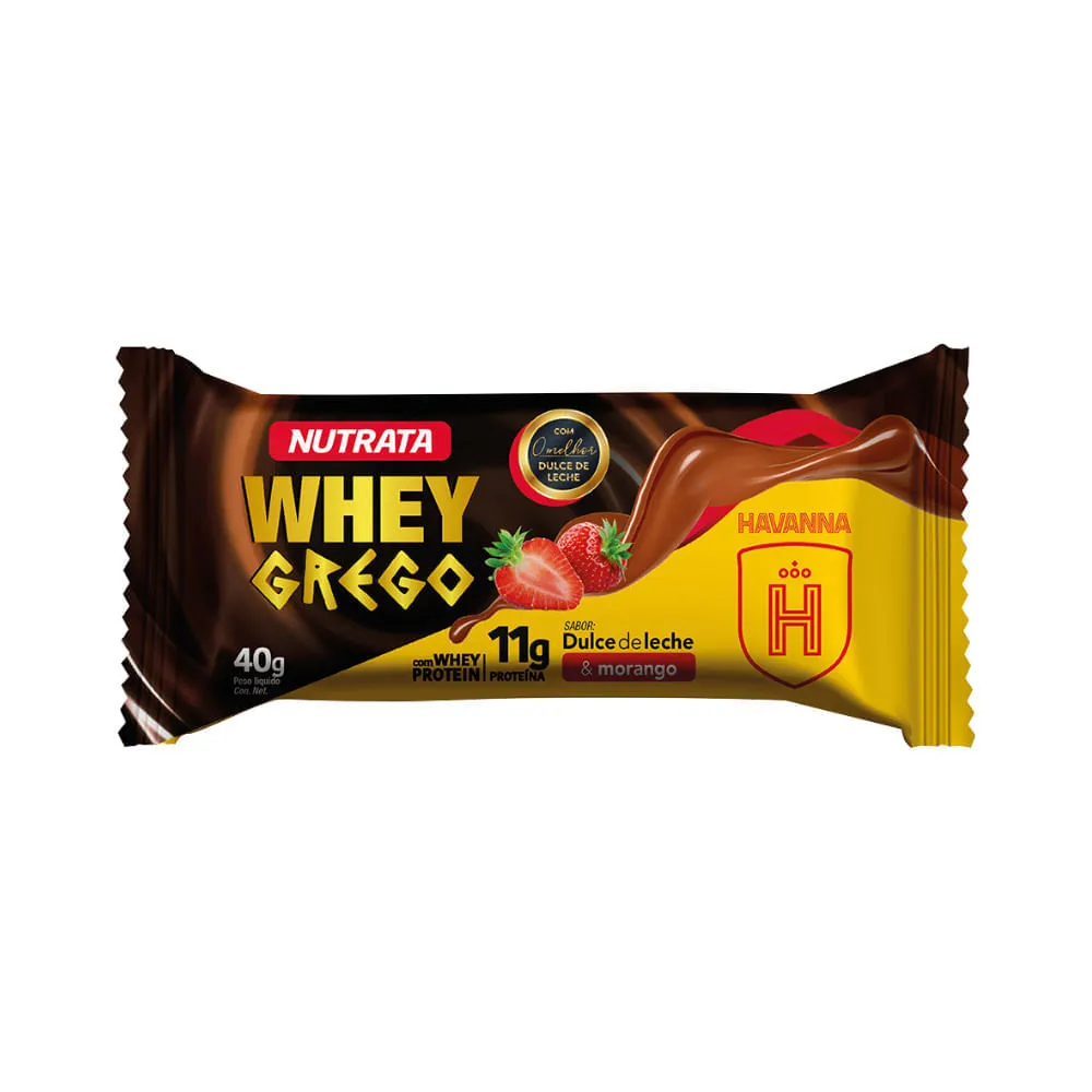 Bar Whey Grego Bar 40gr Dulce De Leche E Morango — | Farmácia Resyla