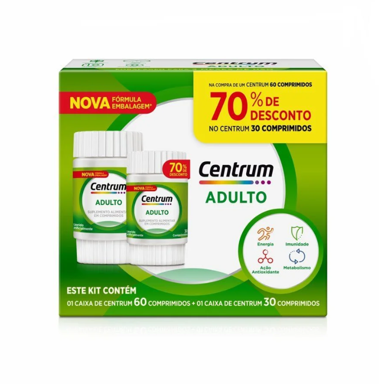 Kit Centrum Adulto Embalagem Econômica Com 90 Cápsulas — Centrum | Farmácia Resyla