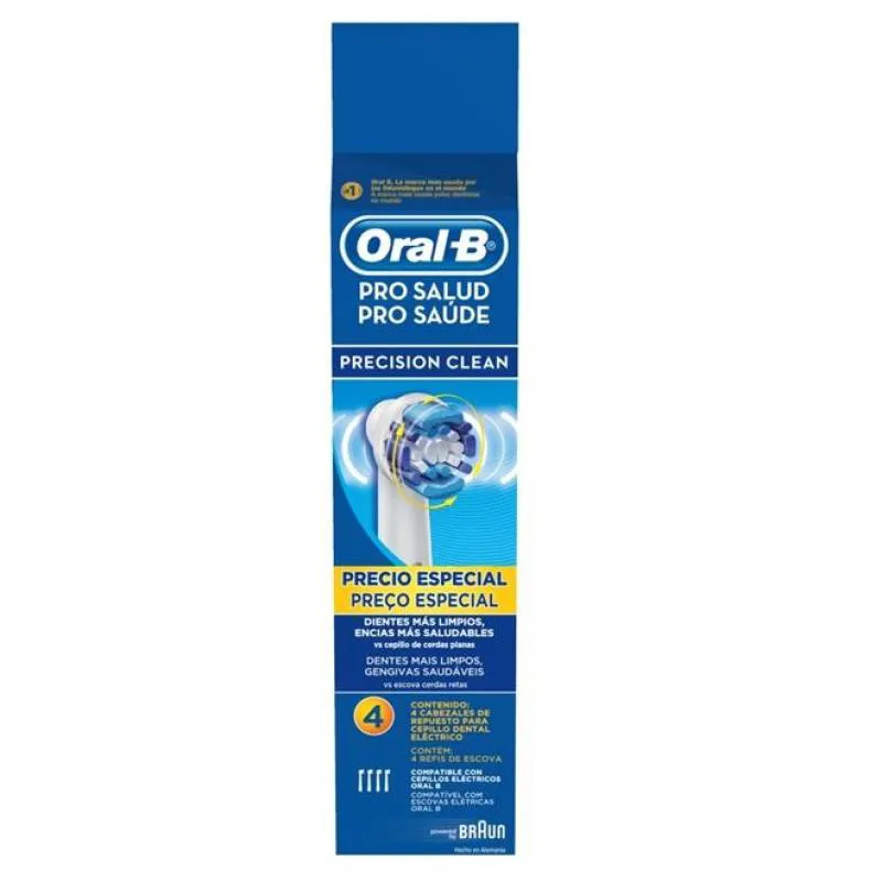 Refil Escova Elétrica Oral-B Precision Clean com 4 unidades — Oral-B | Farmácia Resyla