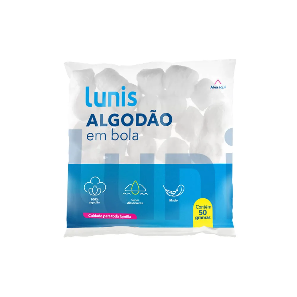Algodao Lunis 50gr Bolas — | Farmácia Resyla