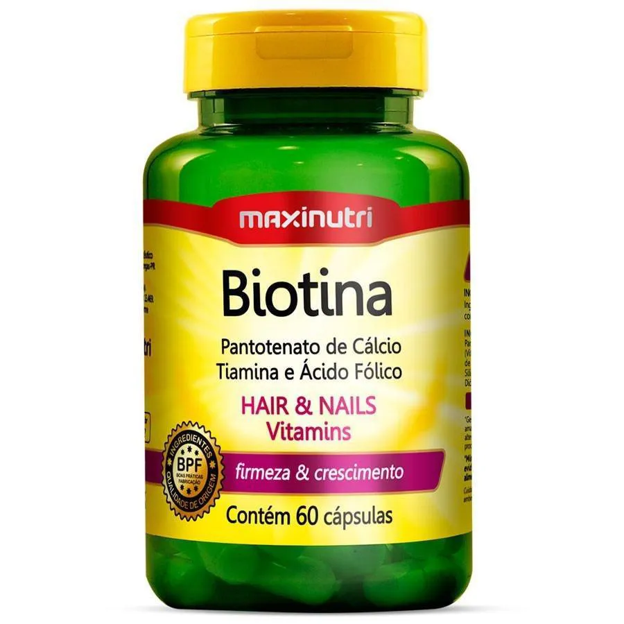 Biotina Hair Nails 60cps Maxinutri — | Farmácia Resyla