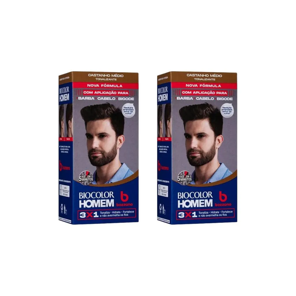 Coloraçao Biocolor Homem Bozzano Castanho Medio - Kit C / 2un — Biocolor | Farmácia Resyla