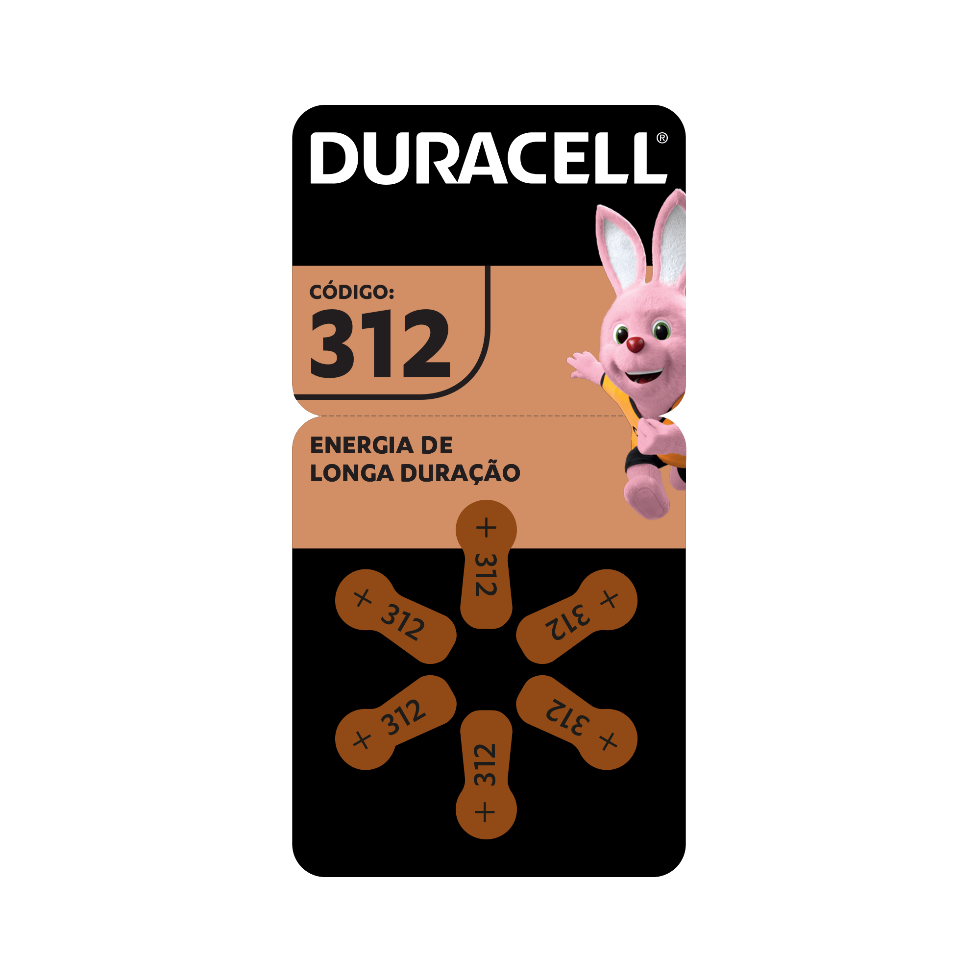 Pilha Auditiva Codigo 312 Duracell Com 6 Unidades — Duracell | Farmácia Resyla