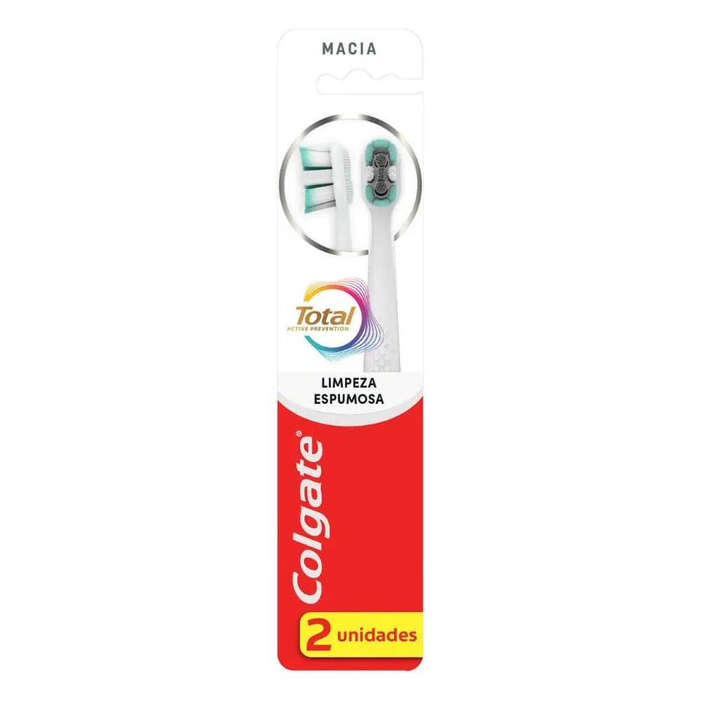 Escova De Dente Colgate Total Limpeza Espumosa 2 Unidades — Colgate | Farmácia Resyla
