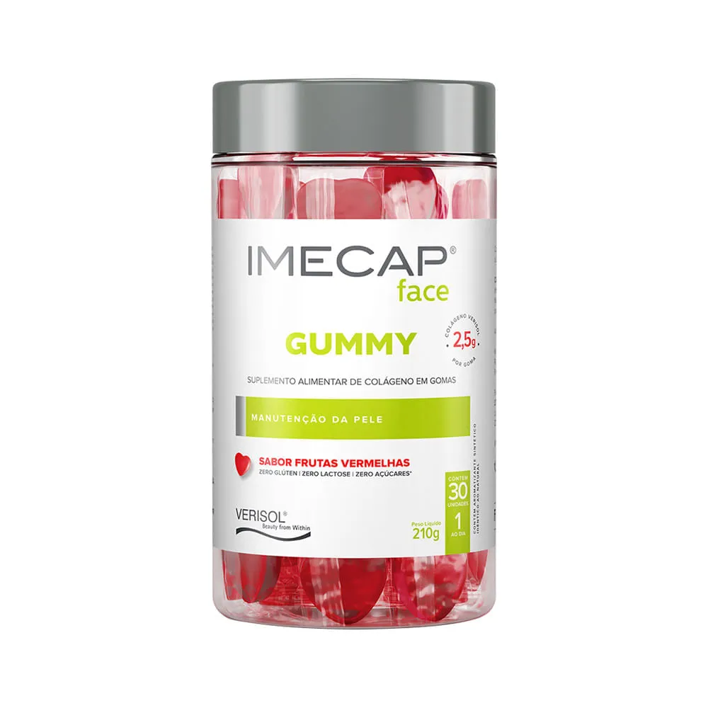Colágeno Verisol Em Gomas Imecap Face Gummy Frutas Vermelhas 30 Unidades — | Farmácia Resyla