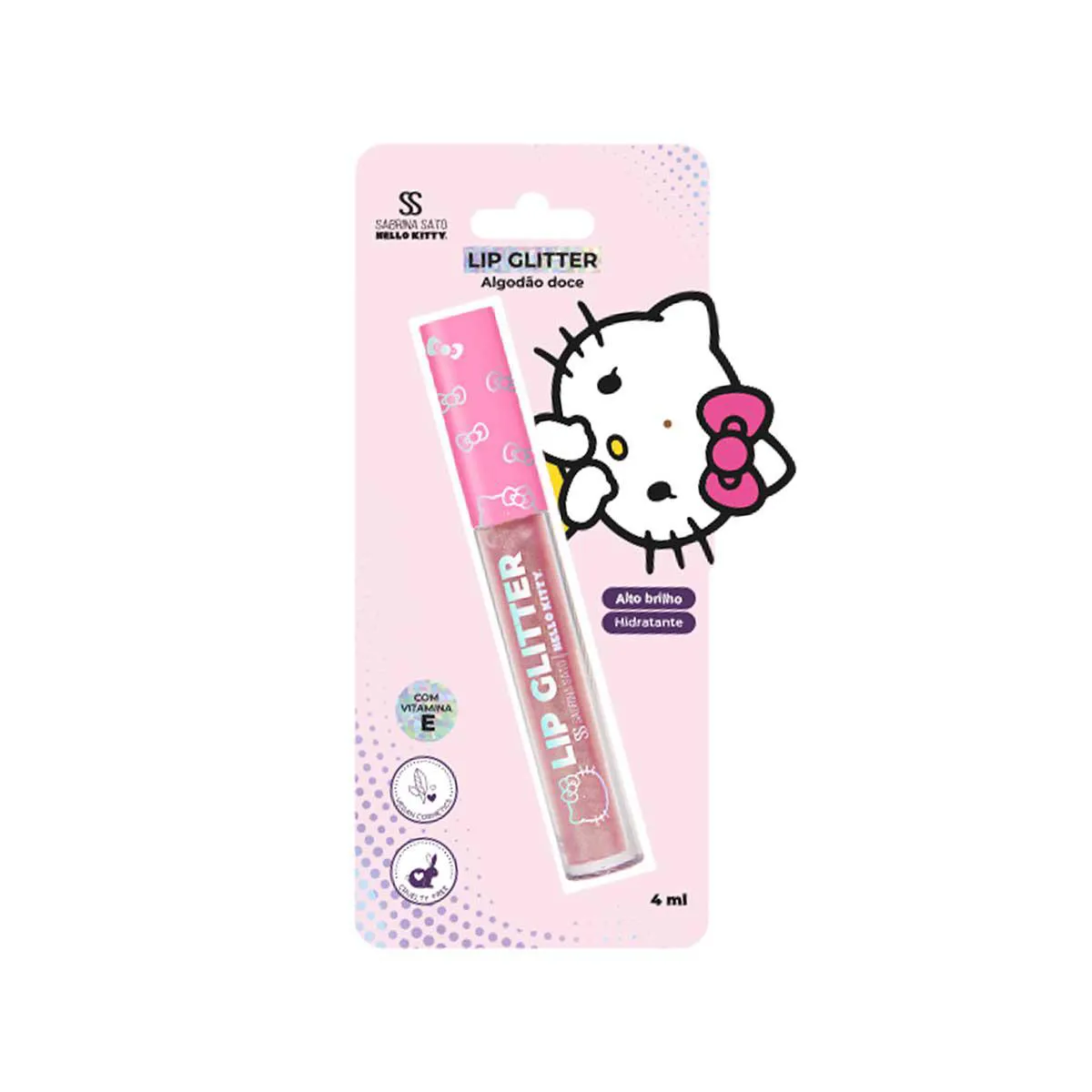 Lip Glitter Sabrina Sato Hello Kitty - Algodão Doce 4ml — | Farmácia Resyla