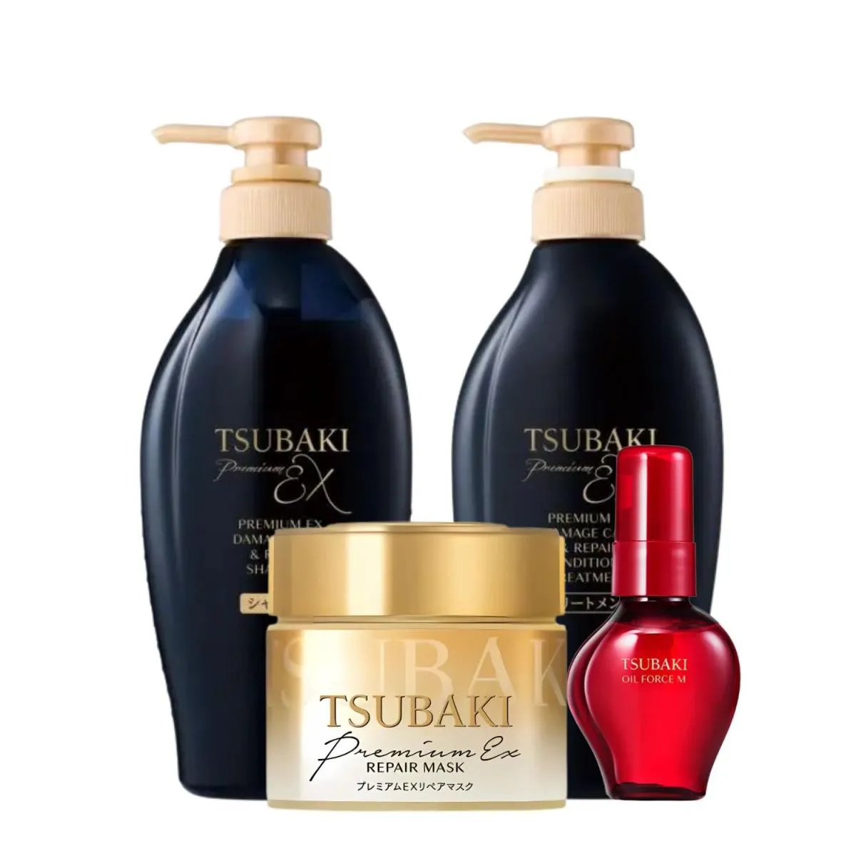 Tsubaki Premium Ex Repair Shampoo 450ml + Condicionador 450ml + Premium Ex Repair Mascara 180g + Oleo Capilar Camellia 6 — | Farmácia Resyla