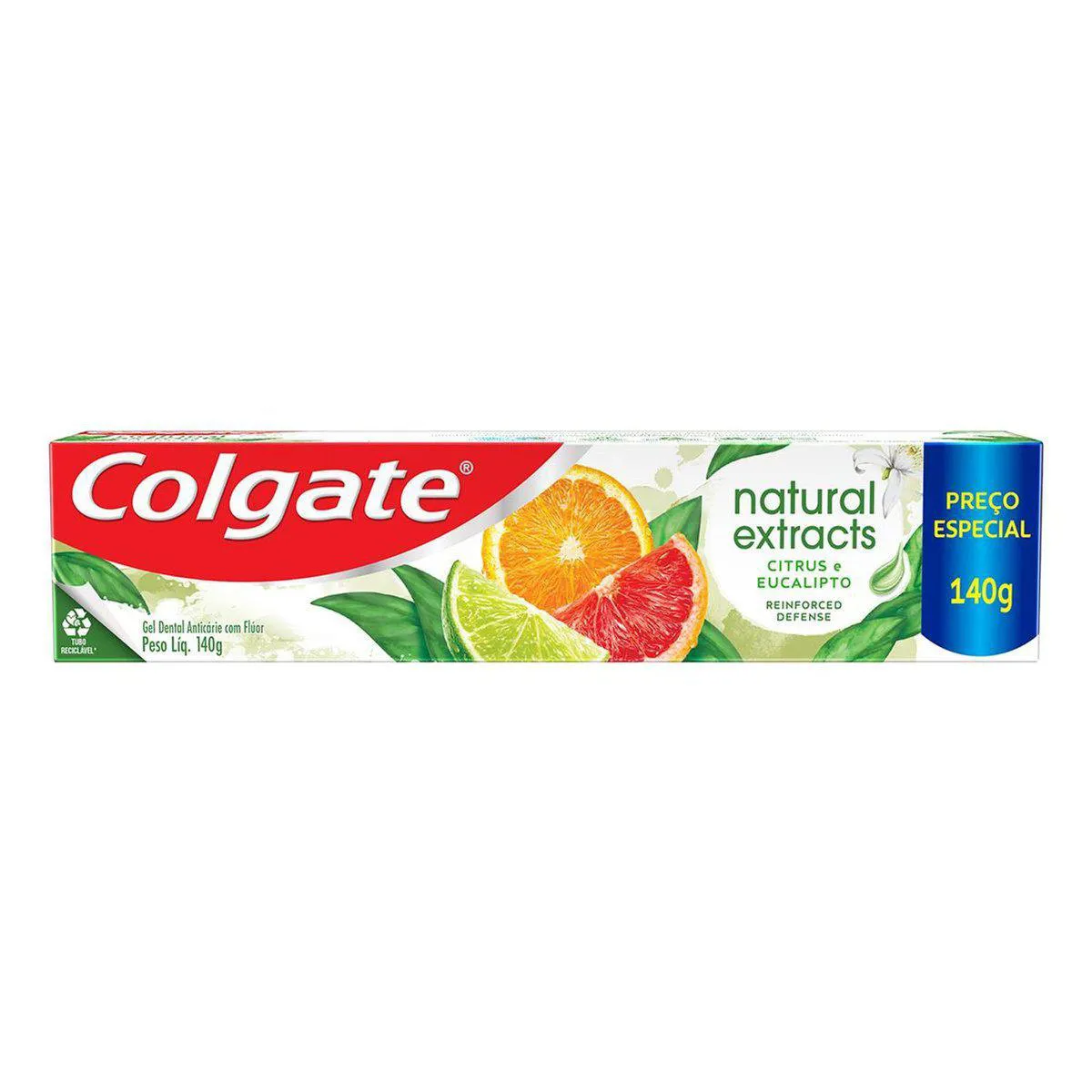Creme Dental Colgate Natural Extracts Defesa Reforçada Citrus e Eucalipto 140g — Colgate | Farmácia Resyla