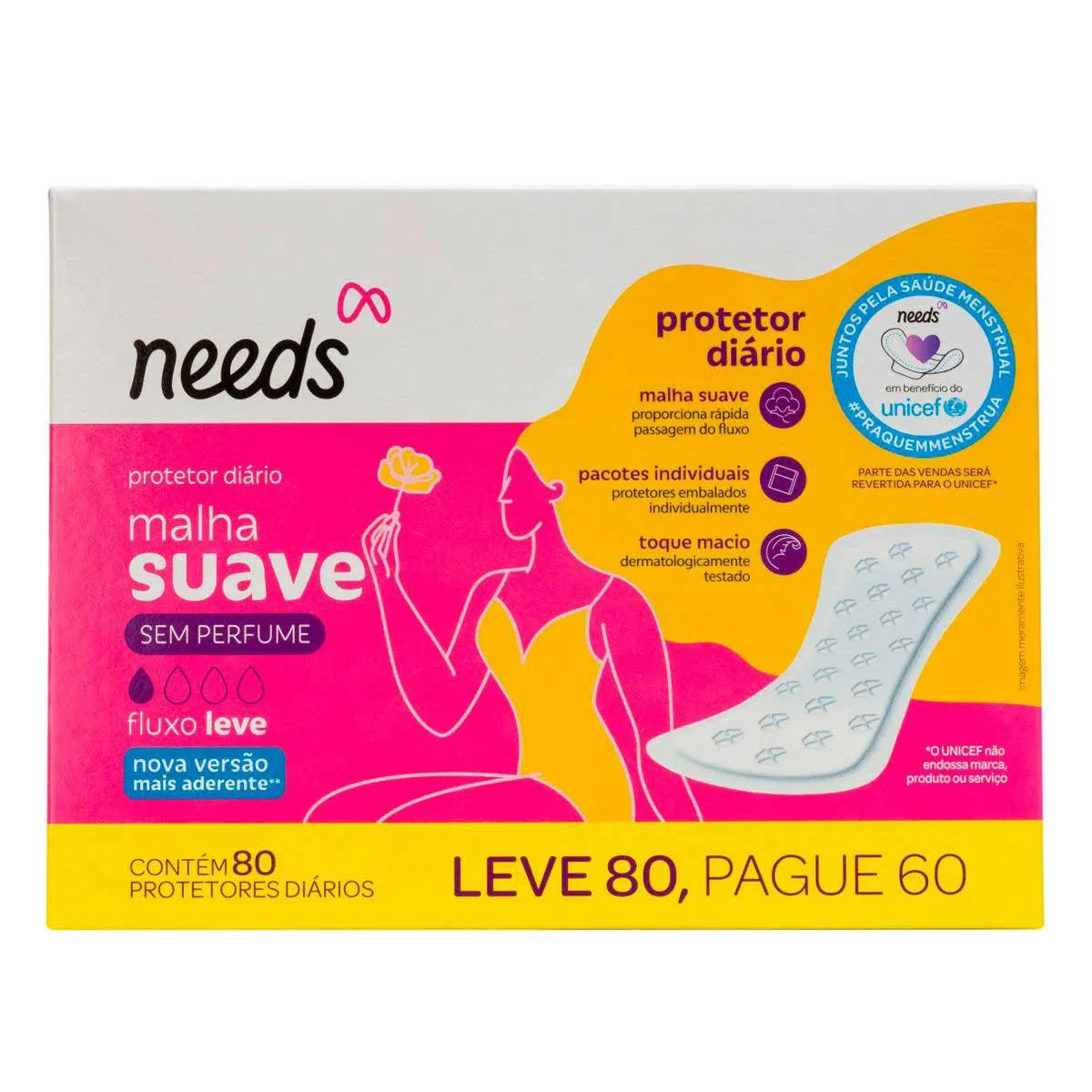 Protetor Diário Needs Malha Suave 80 Unidades — Needs | Farmácia Resyla