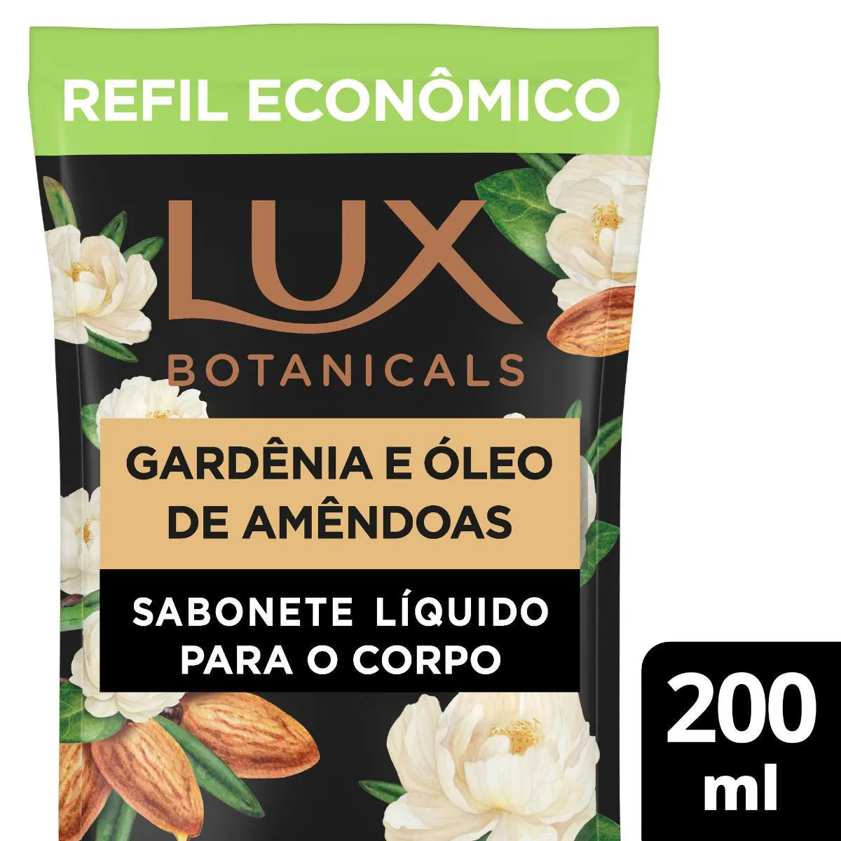 Refil Sabonete Líquido Lux Botanicals Gardênia e Óleo de Amêndoas 12h Glicerinado 200ml — Lux | Farmácia Resyla