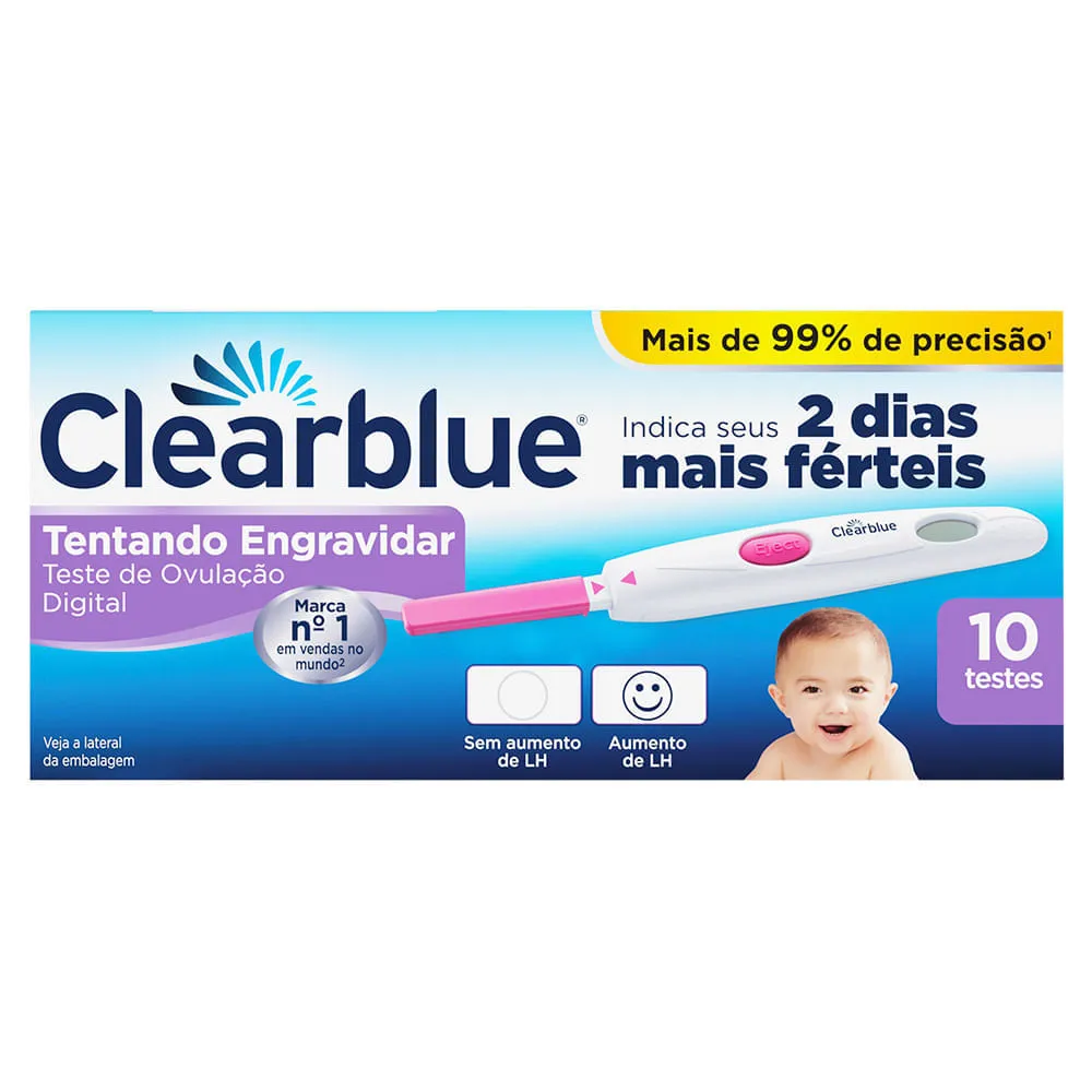 Teste De Ovulacao Clearblue Com 10 Digital Gravidez Teste Rapido — | Farmácia Resyla