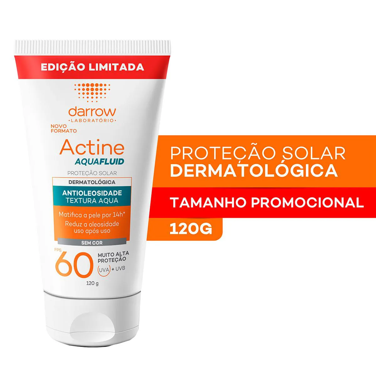Protetor Solar Facial Darrow Actine Aquafluid Antioleosidade FPS 60 Sem Cor 120g — | Farmácia Resyla