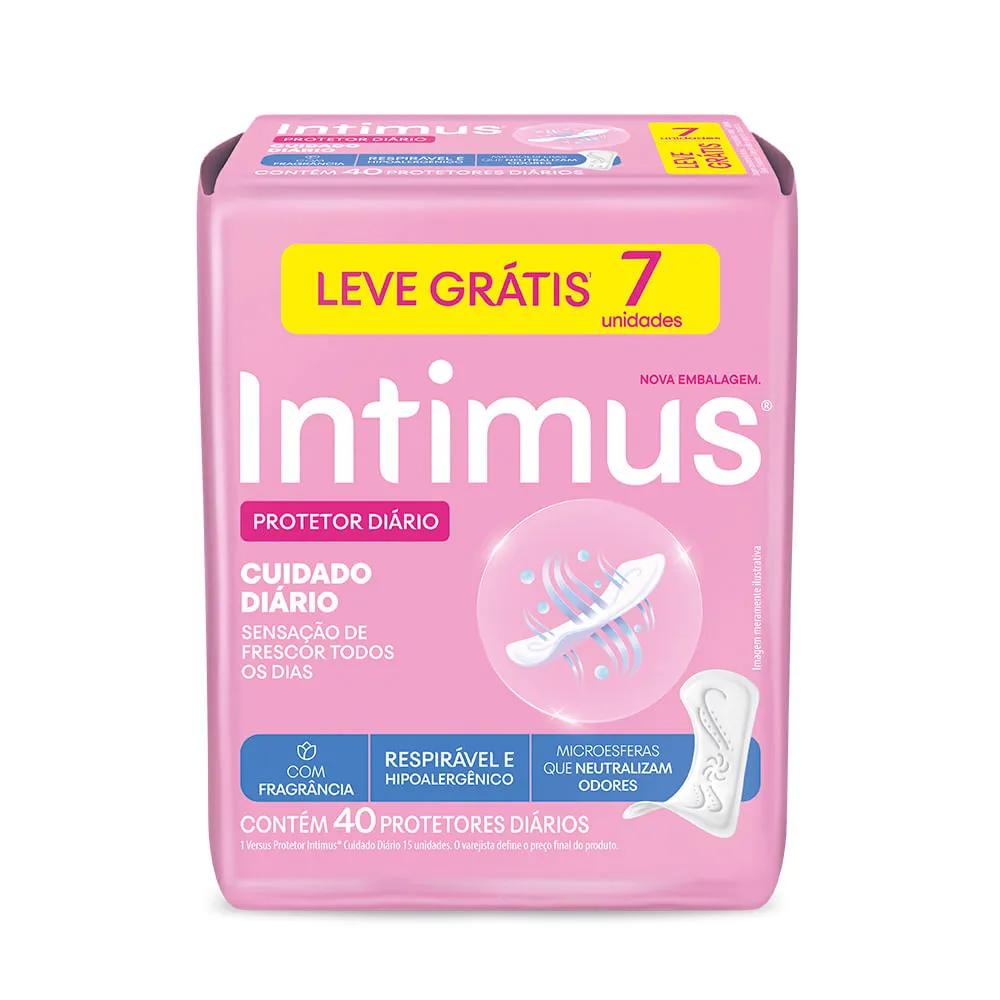 Protetor Diário Intimus Cuidado Diário 40 Unidades — Intimus | Farmácia Resyla