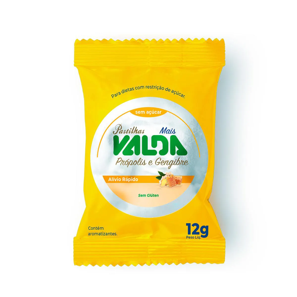 Pastilhas Valda Mais Sabor Própolis e Gengibre Sem Açúcar 12g — Valda | Farmácia Resyla