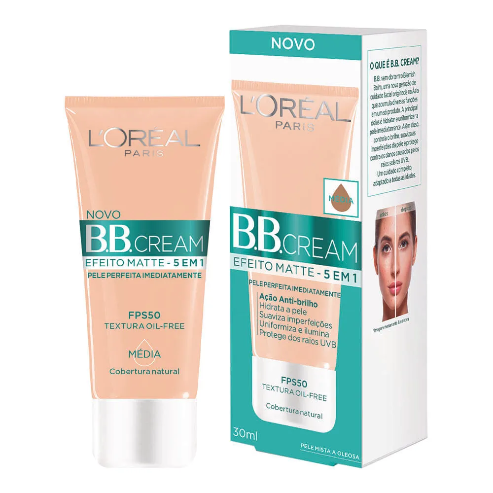 Bb Loreal Cream Efeito Matte Fps50 30ml Media — | Farmácia Resyla