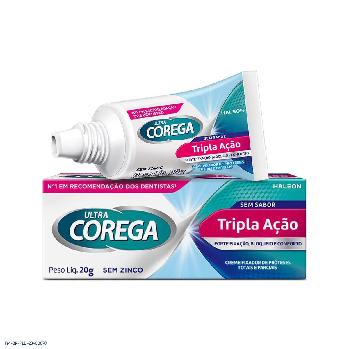 Creme Fixador de Dentadura Ultra Corega Tripla Ação Sem Sabor com 20g — Corega | Farmácia Resyla