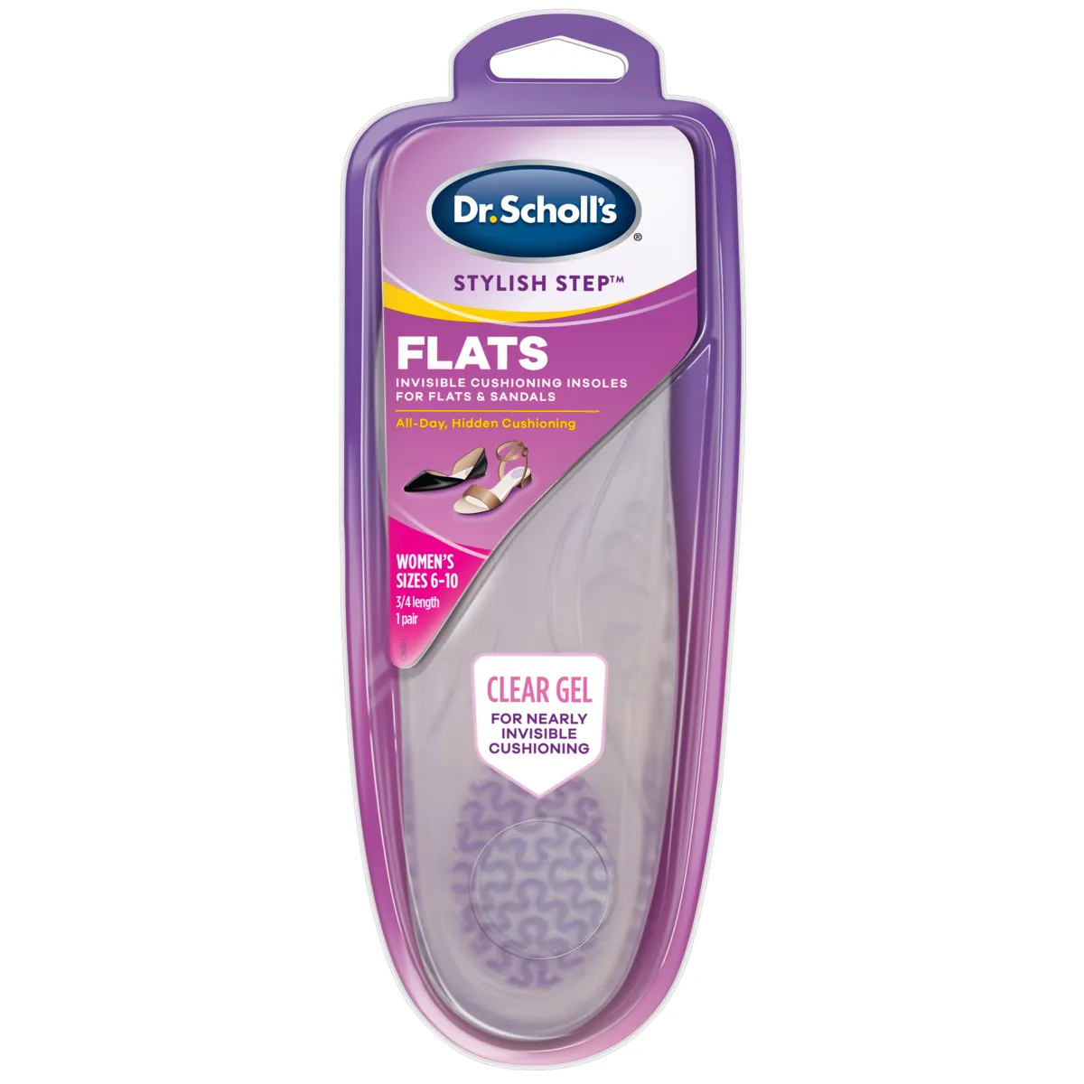 Palmilha de Gel Dr. Scholls For Her Flats Transparente 1 par — | Farmácia Resyla