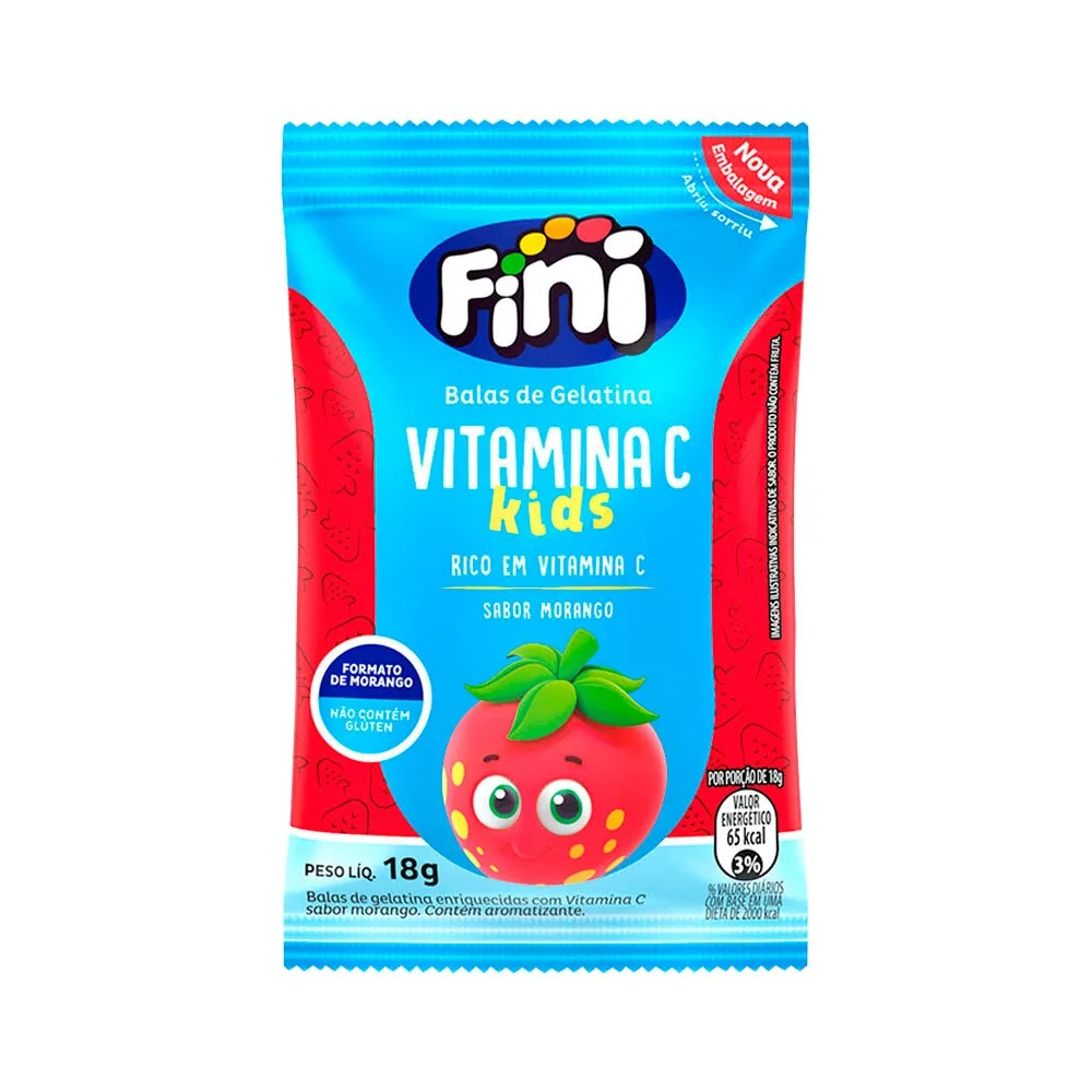 Fini Vitamina C Kids Morango 18gr — | Farmácia Resyla