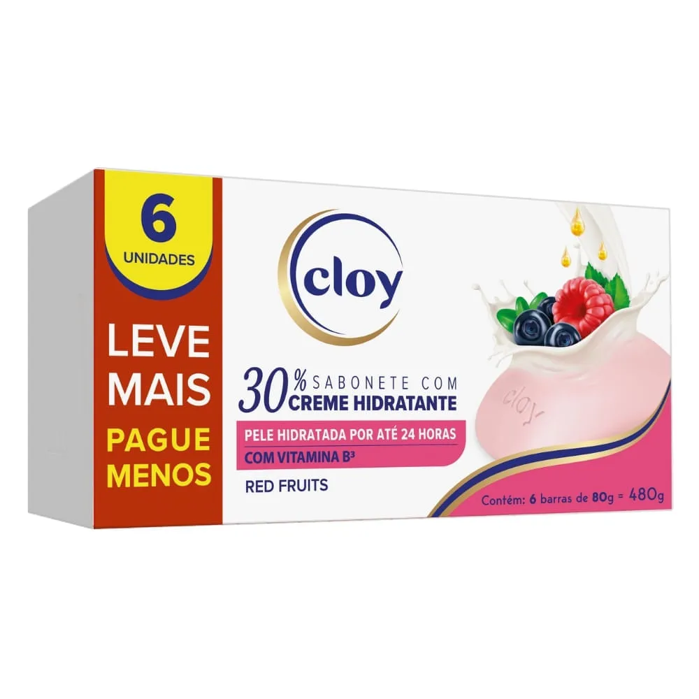 Sabonete Em Barra Cloy Red Fruits Com 6 Unidades De 80g Cada — | Farmácia Resyla