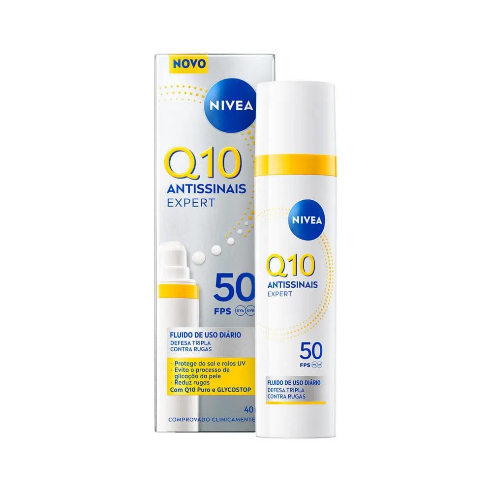 Creme Hidratante Fluido Diário Nivea Q10 Antissinais Fps 50 40ml — Nivea | Farmácia Resyla