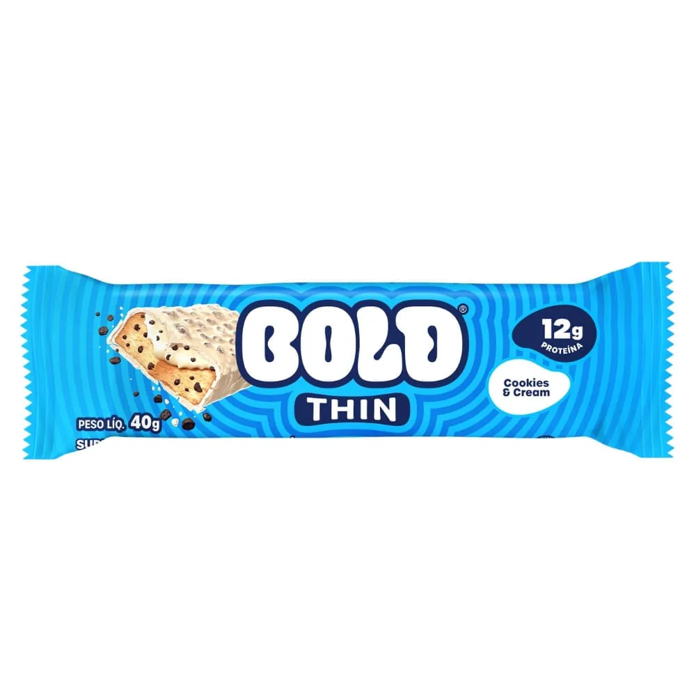 Barra De Proteína Bold Thin Cookies E Cream 40g — | Farmácia Resyla