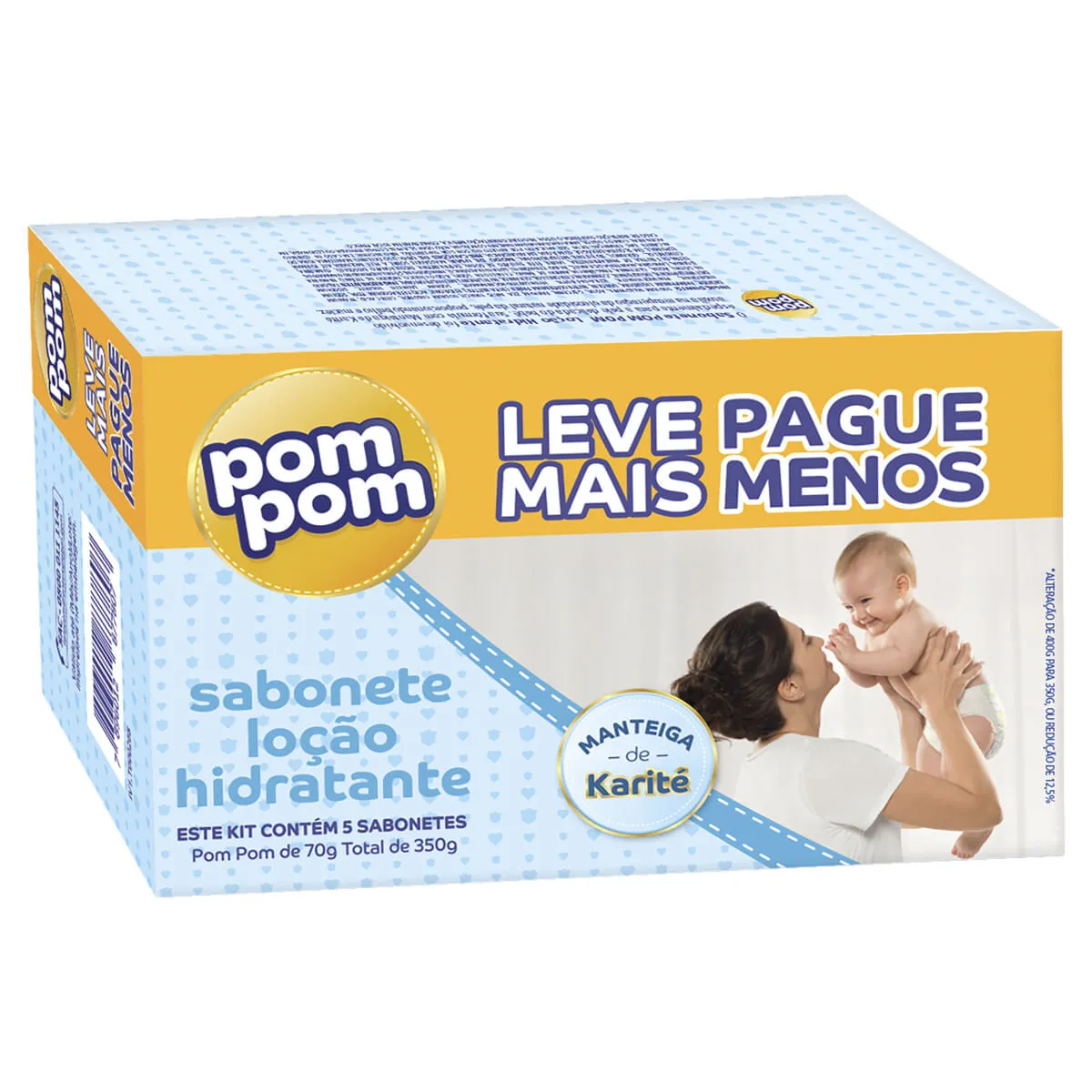 Sabonete Em Barra Pom Pom Manteiga De Karité 5 Unidades De 70g Cada — Pom Pom | Farmácia Resyla