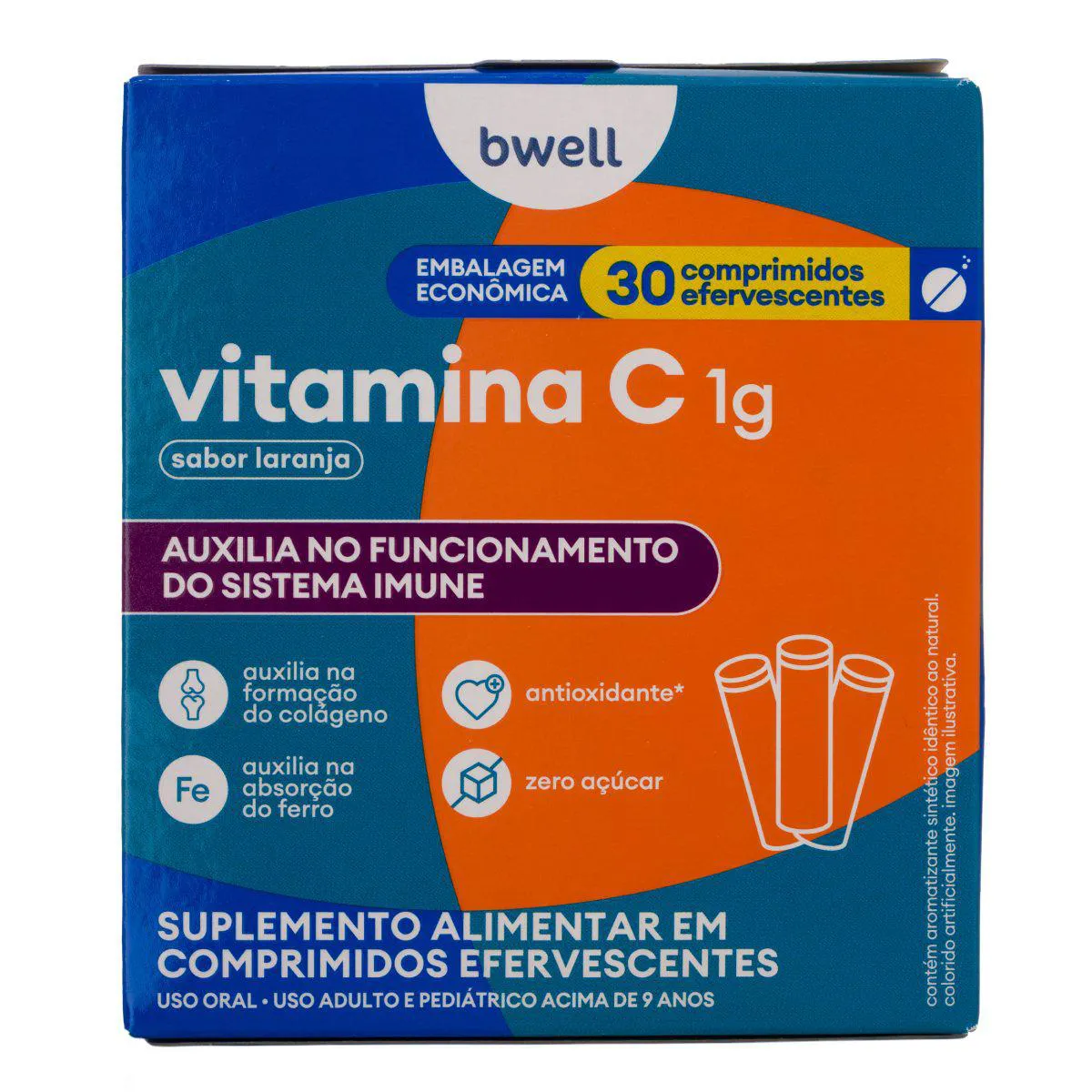 Vitamina C 1g bwell 30 Comprimidos Efervescentes — | Farmácia Resyla