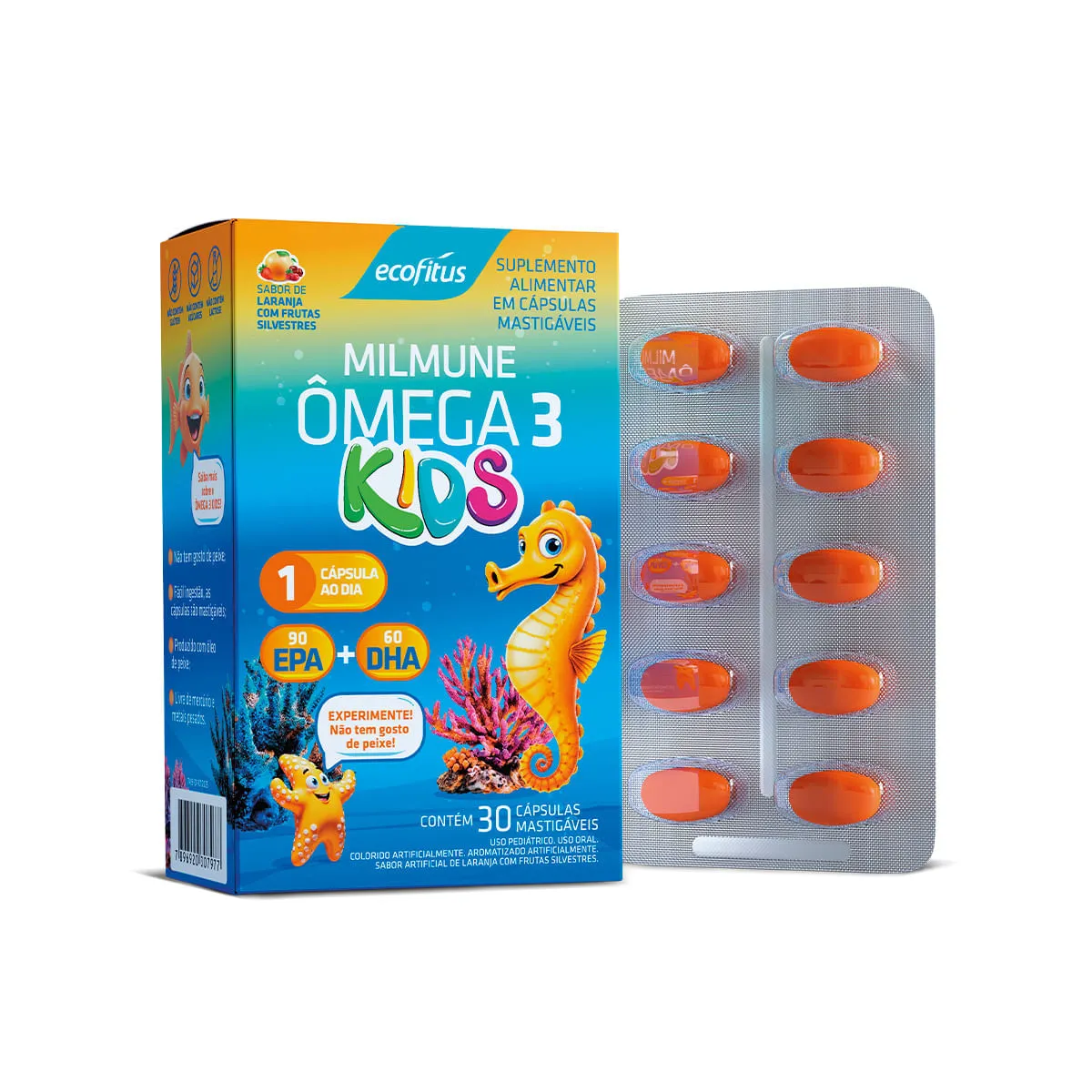 Milmune Omega 3 Kids Com 30 Capsulas Laranja Ecofitus — | Farmácia Resyla