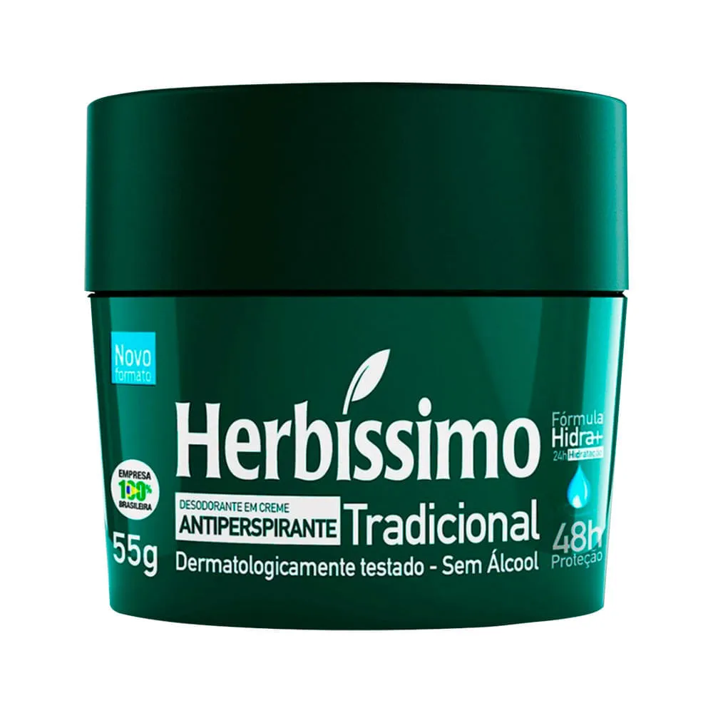 Desodorante Em Creme Herbissimo Tradicional 55gr — | Farmácia Resyla