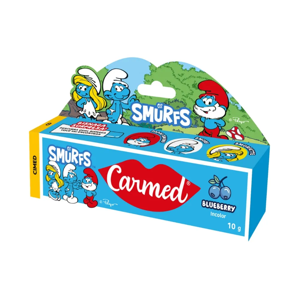 Hidratante Labial Carmed Smurfs Blueberry 10g — | Farmácia Resyla