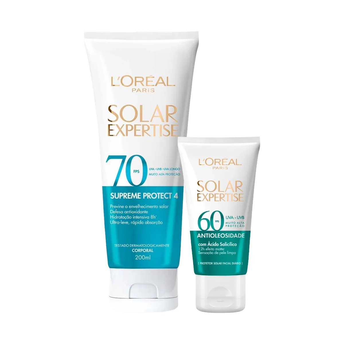 Kit L'Oreal Paris Solar Expertise Protetor Solar Facial Antioleosidade FPS 60 40g + Corporal Supreme Protect 4 FPS 70 200ml — L'Oréal Paris | Farmácia Resyla