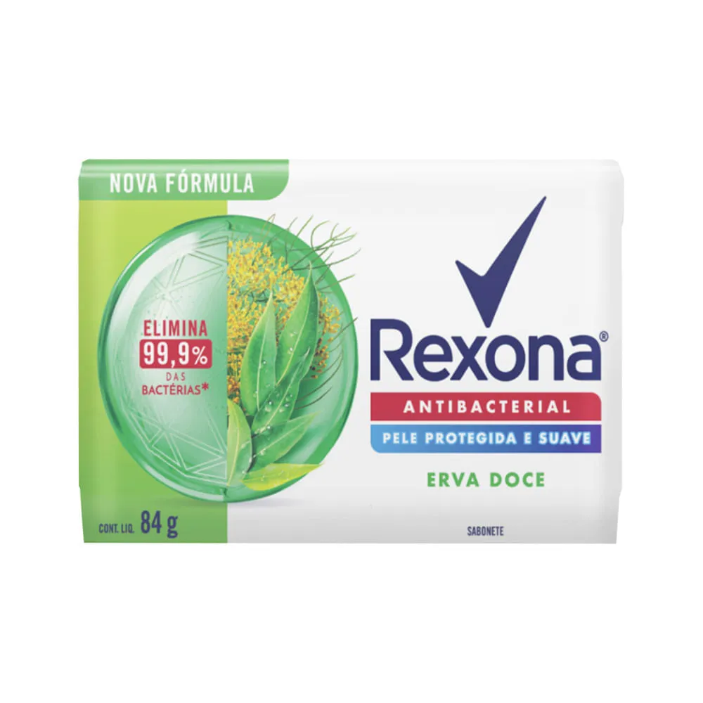 Sabonete Rexona Barra 84gr Antibacterial Erva Doce — Rexona | Farmácia Resyla