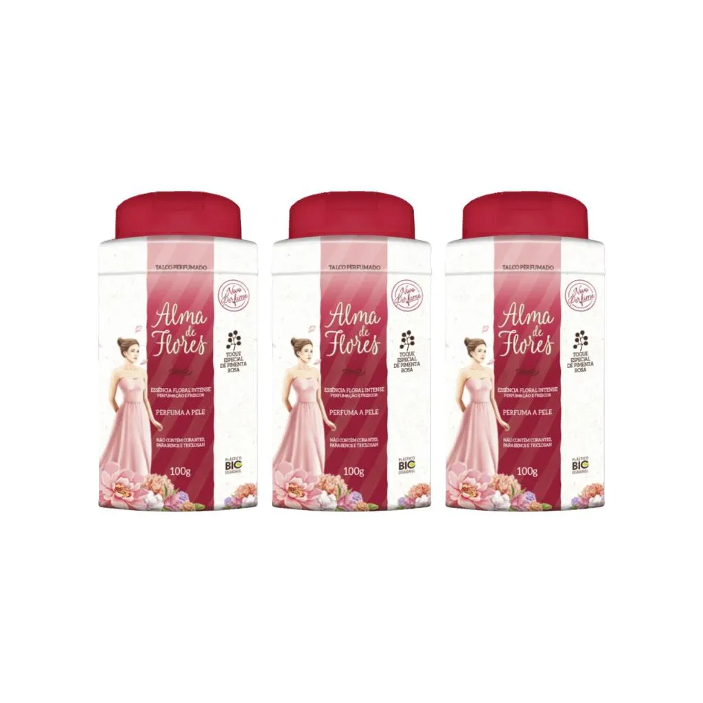 Talco Alma de Flores 100g Floral Intense - Kit C / 3un — | Farmácia Resyla