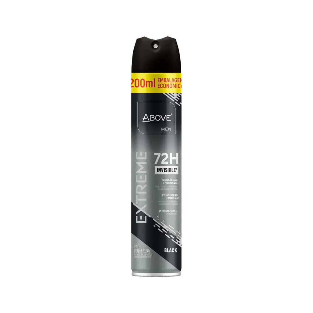 Desodorante Above Masculino Extreme 200ml Aerosol Black — Above | Farmácia Resyla