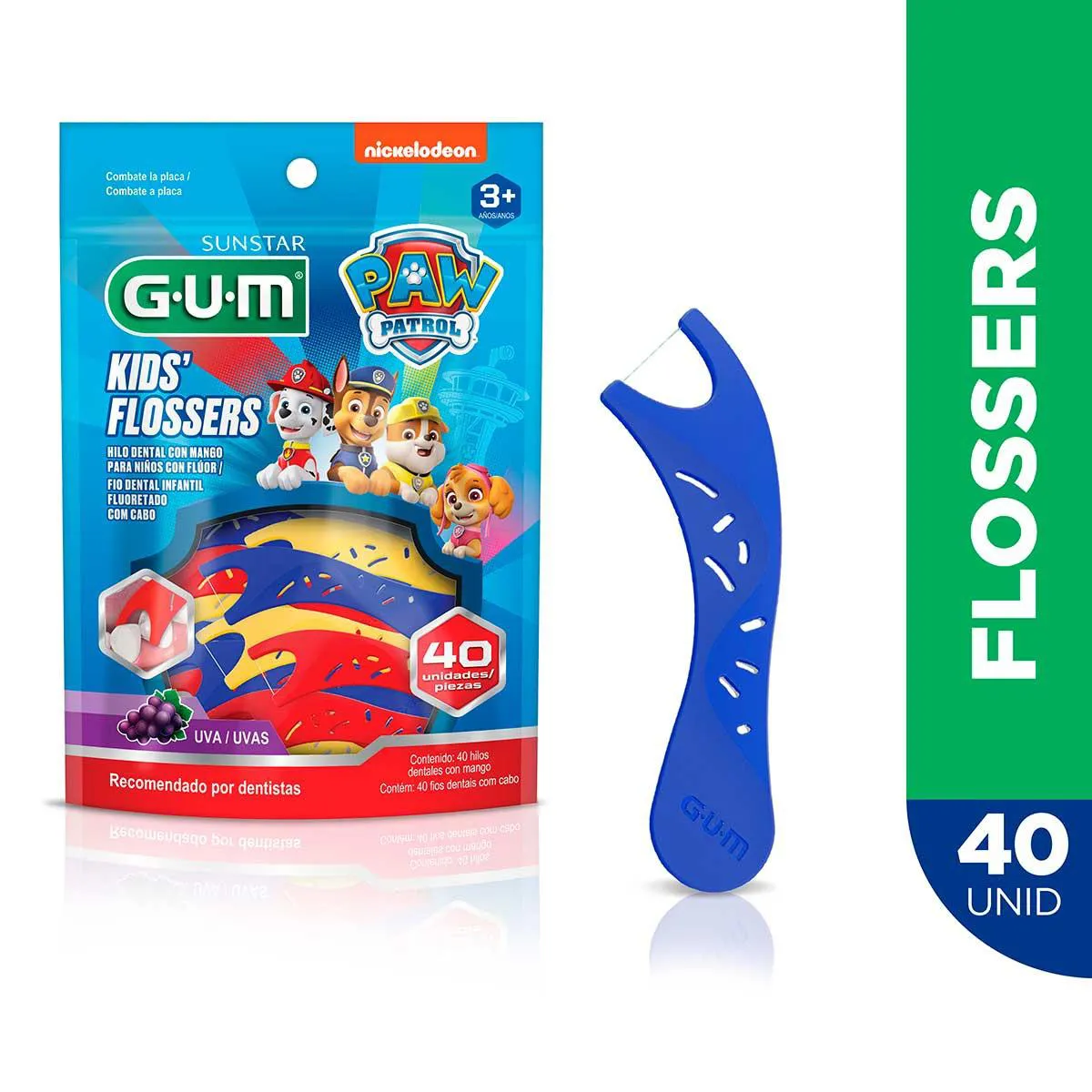 Flosser Infantil para Limpeza dos Dentes G.U.M Patrulha Canina com 40 unidades — | Farmácia Resyla