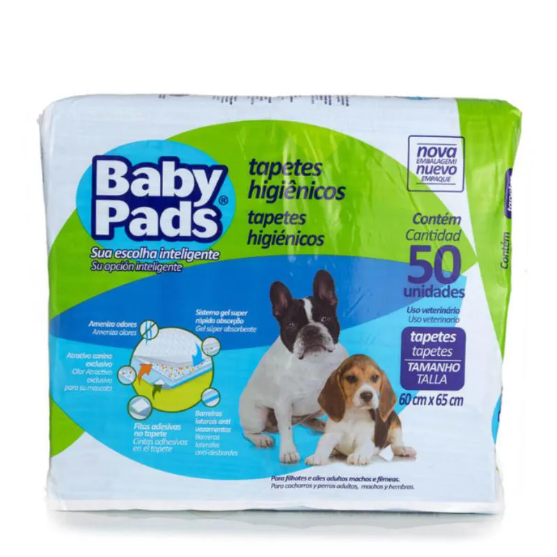 Tapete Higiênico Baby Pads para Cães 50Un 60X55Cm — | Farmácia Resyla