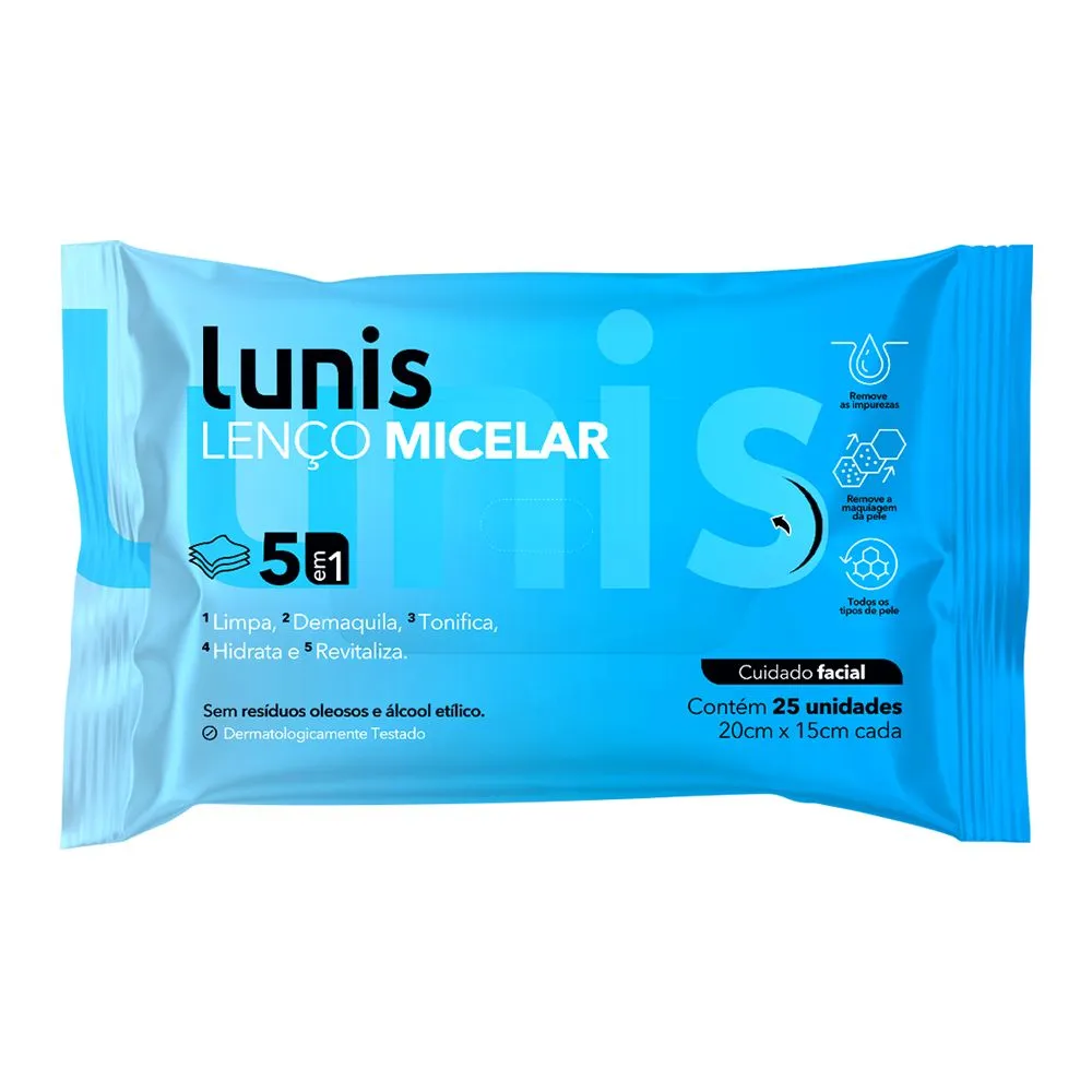Lenco Micelar Lunis 5 Em 1 Com 25 Unidades — | Farmácia Resyla