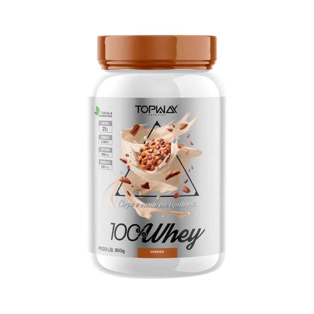 Topway 100% Whey 900gr Cookies — | Farmácia Resyla