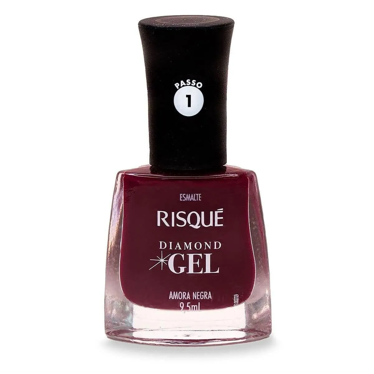 Esmalte Risqué Diamond Gel Amora Negra Hipoalergênico com 9,5ml — Risqué | Farmácia Resyla