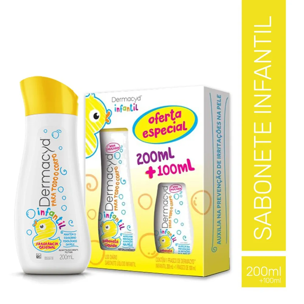Kit Dermacyd Infantil Sabonete Líquido 200ml + Frasco 100ml — | Farmácia Resyla