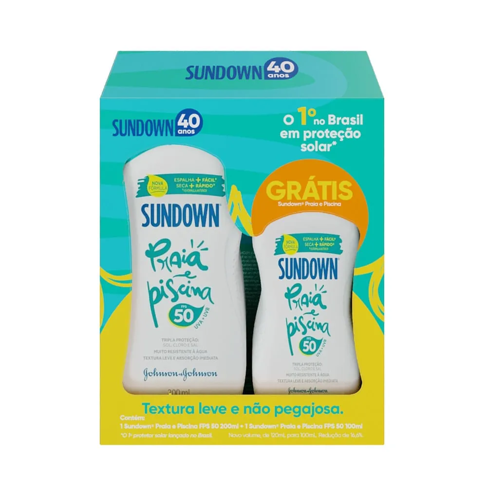 Protetor Solar Sundown Praia E Piscina 200+100ml Fps50 — Sundown | Farmácia Resyla