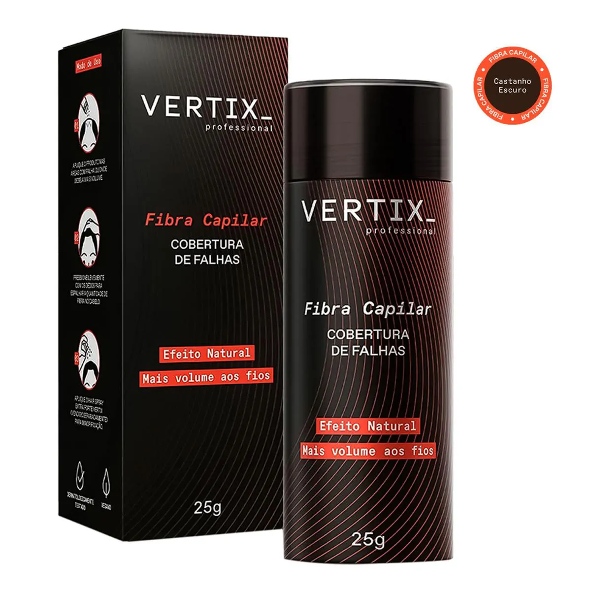 Vertix Professional Fibra Capilar Castanho Escuro 25g — | Farmácia Resyla