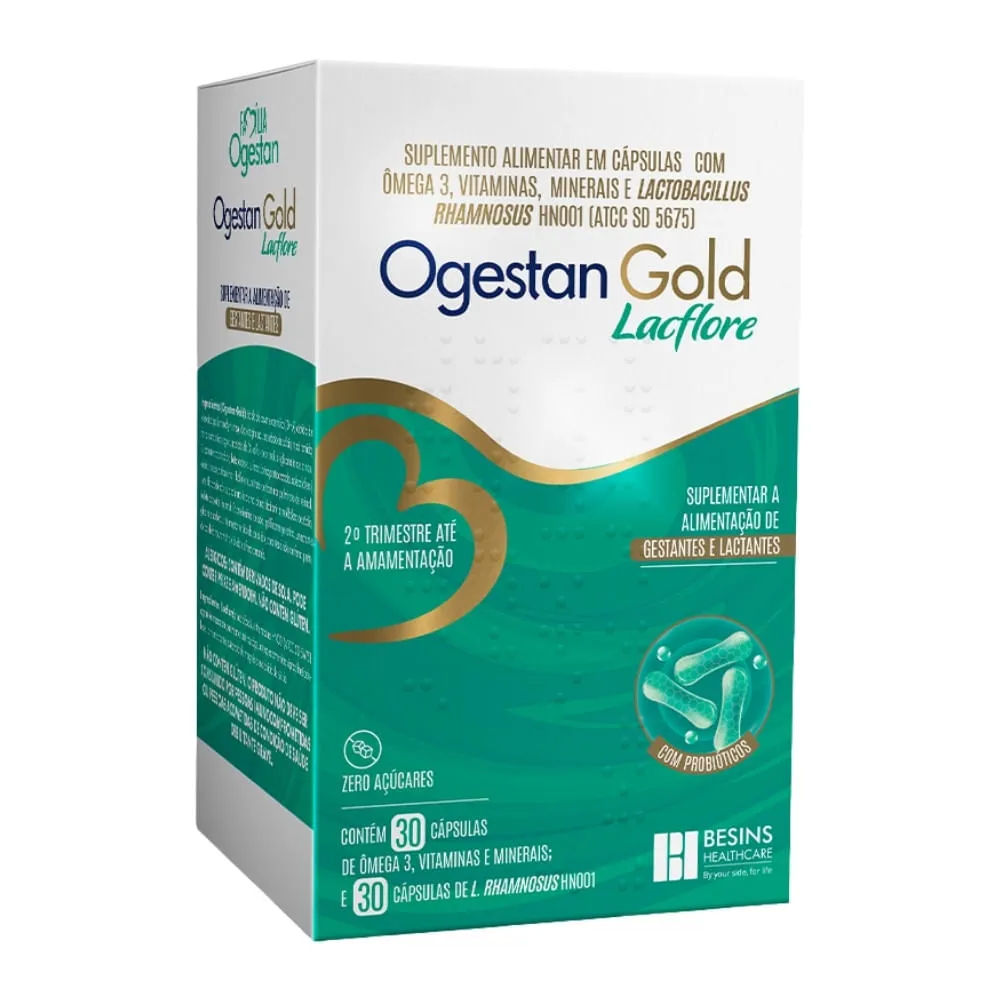 Suplemento Alimentar Ogestan Gold 30 Capsulas + Lacflore 30 Capsulas — | Farmácia Resyla