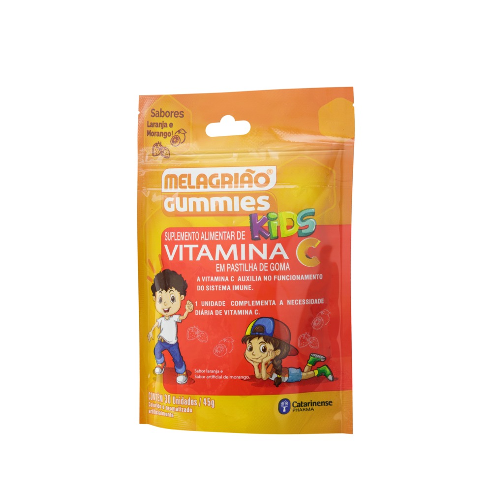 Melagriao Vitamina C Kids Com 30 Gomas Laranja+morango — | Farmácia Resyla