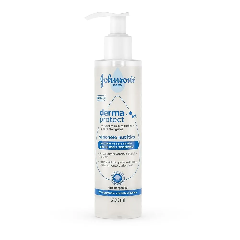 Sabonete Johnsons Baby Liquido Derma Protect 200ml Nutritivo Pump — | Farmácia Resyla