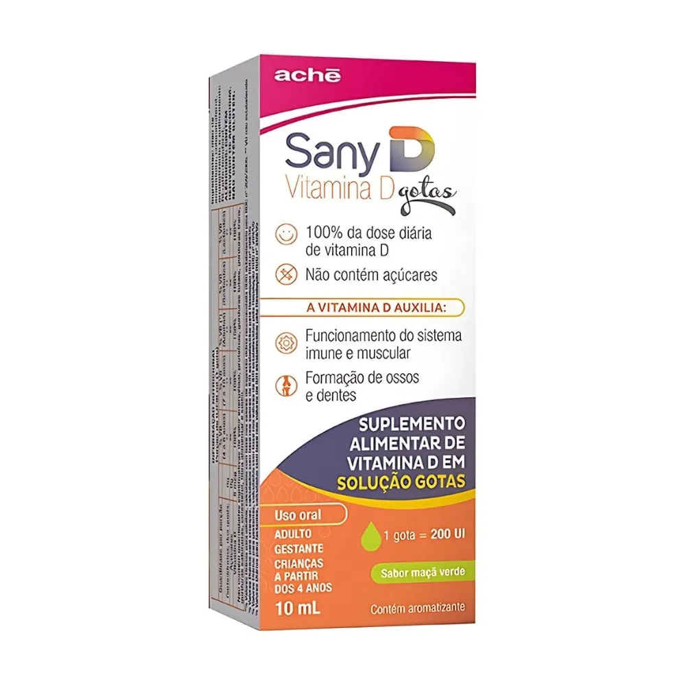 Suplemento Vitamina D Sany D Gotas Sabor Maçã Verde 10ml — | Farmácia Resyla