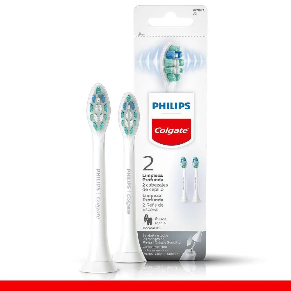 Refil Para Escova Elétrica Philips Colgate Sonicpro Limpeza Profunda Com 2 Unidades — Colgate | Farmácia Resyla
