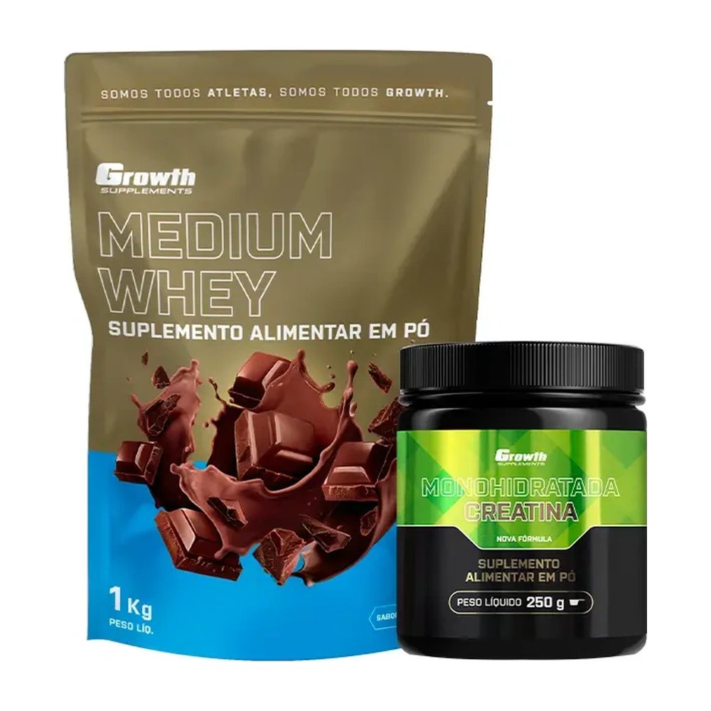 Kit Whey Protein Medium 1kg e Creatina Monohidratada 250g — | Farmácia Resyla