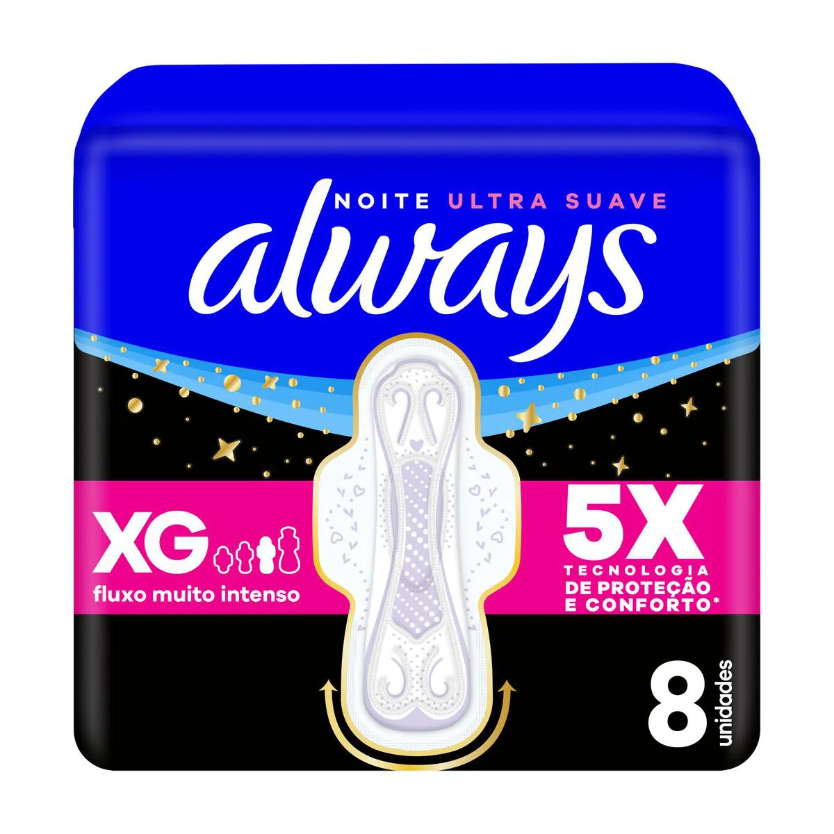 Absorvente Always Noite Ultra Suave com Abas 8 Unidades — Always | Farmácia Resyla